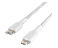 Kabel Lightning Belkin Kabel USB-C na Lightning, w oplocie, 2m, biały